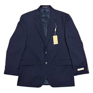 NWT MICHAEL KORS Wool Navy Blue Luxury Designer Blazer Sport Coat Mens 40R